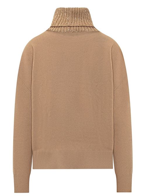 Collo alto in lana seta e cashmere con applicazioni FABIANA FILIPPI | MAD214F028I9181256